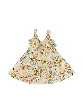 NWT SHEKINI Women's One Piece Skirt Swimsuit Ruched Retro Swimdress Sz L
